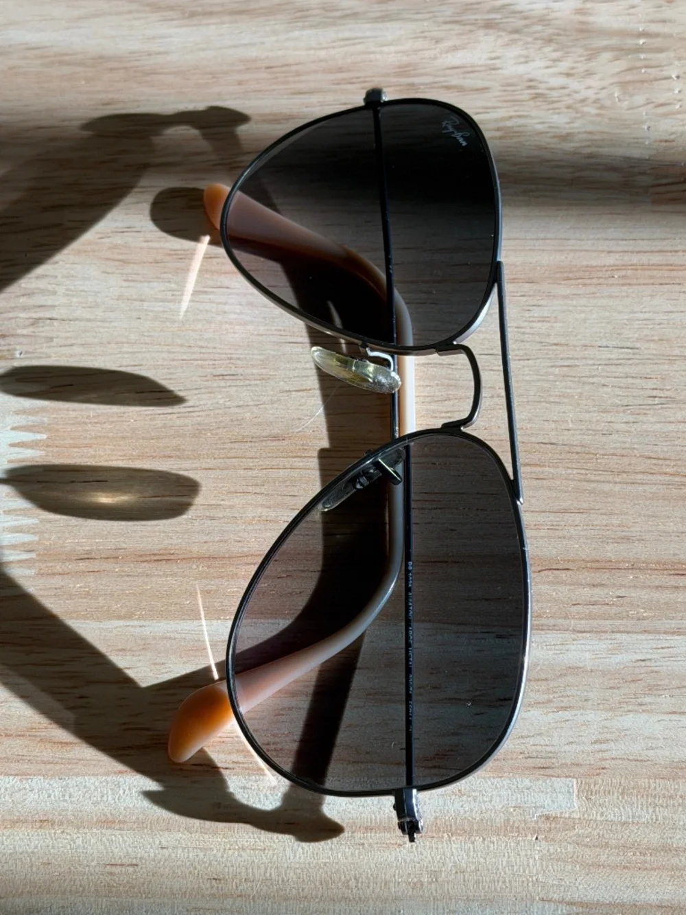 Ray-Ban Silver Frame Gradient Gray Lens Aviator Sunglasses